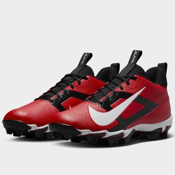 Nike Men’s Alpha Menace 4 Shark Cleats Red Black Size 11 - Picture 5 of 9